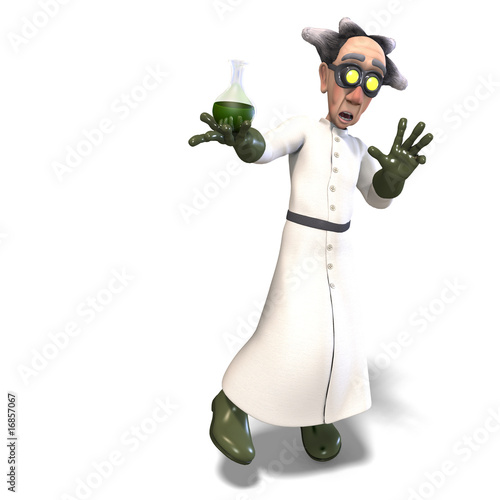 mad scientist with dangerous fluid