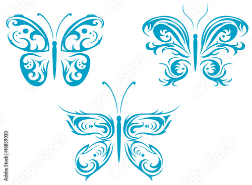 Isolated tattoos of butterfly