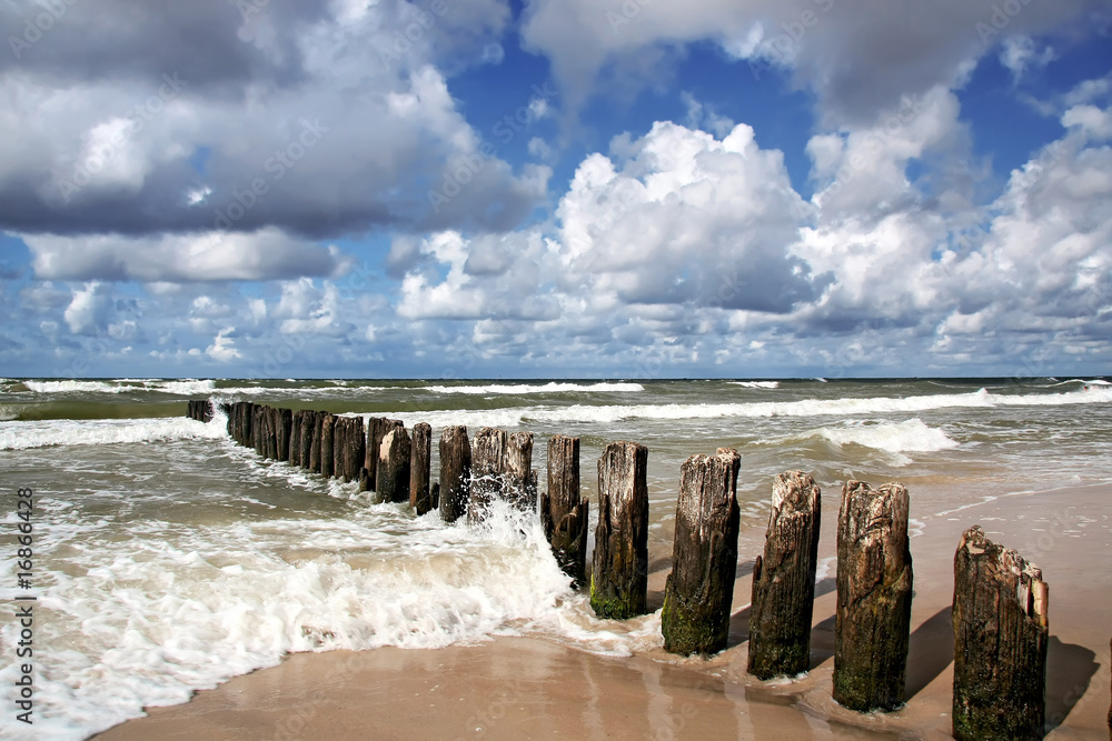 Windy day at seaside.
