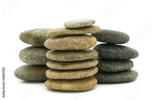 Photography Pile of stones on white background