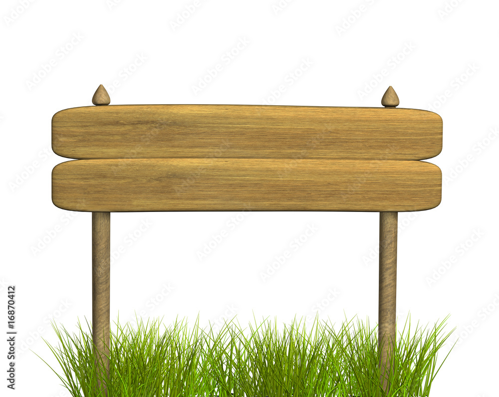 Wooden signboard from two boards Wooden signboard from two boards