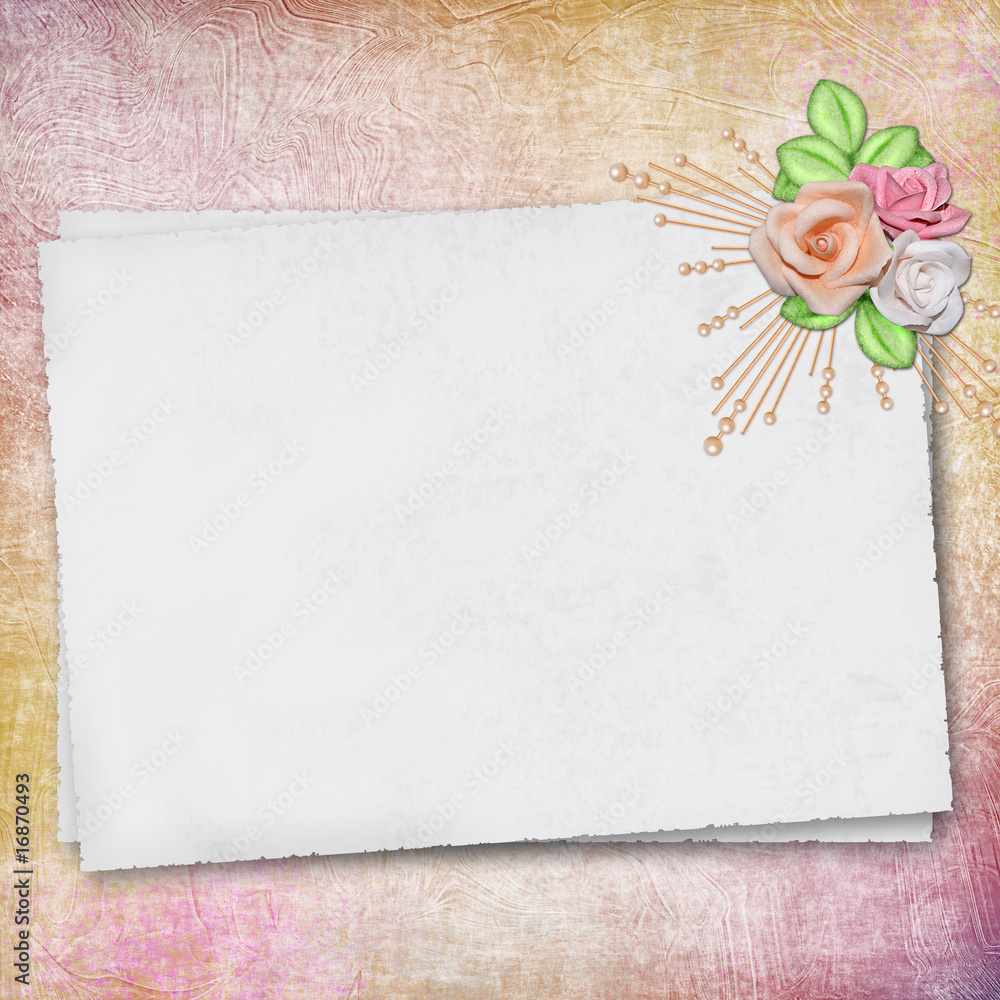 Framework for photo or congratulation with bunch of flowers. Framework for photo or congratulation with bunch of flowers.