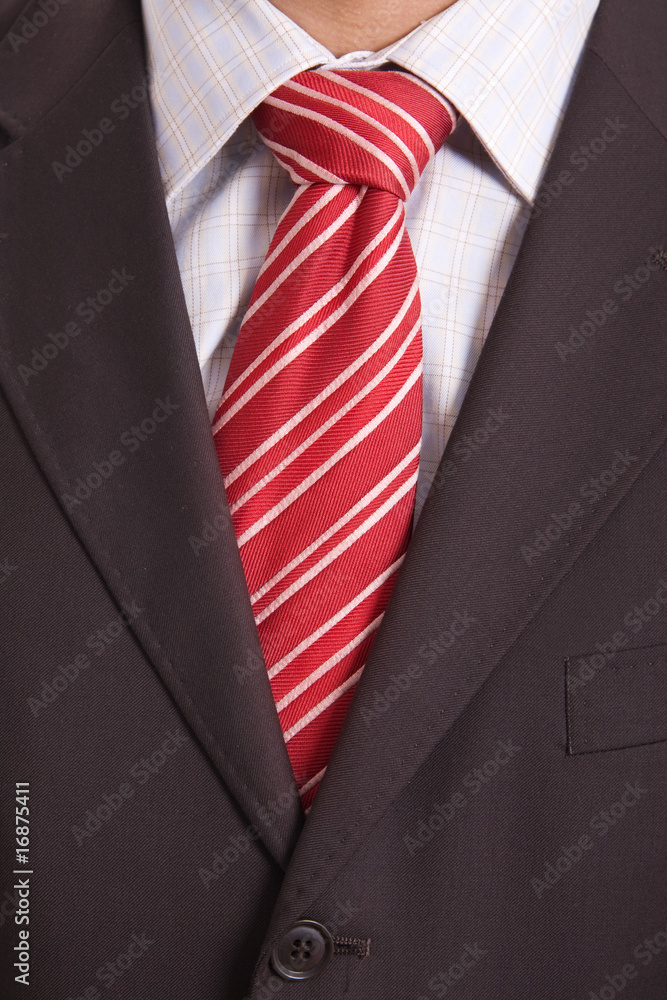 Detail of a Business man Suit with red tie Detail of a Business man Suit with red tie