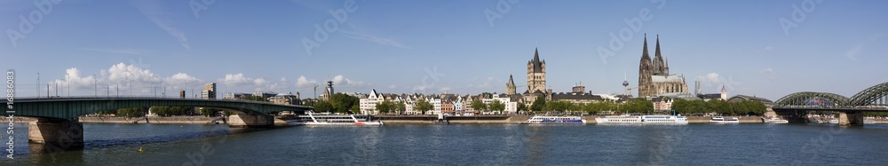 Cologne skyline, cathedral and Rhine