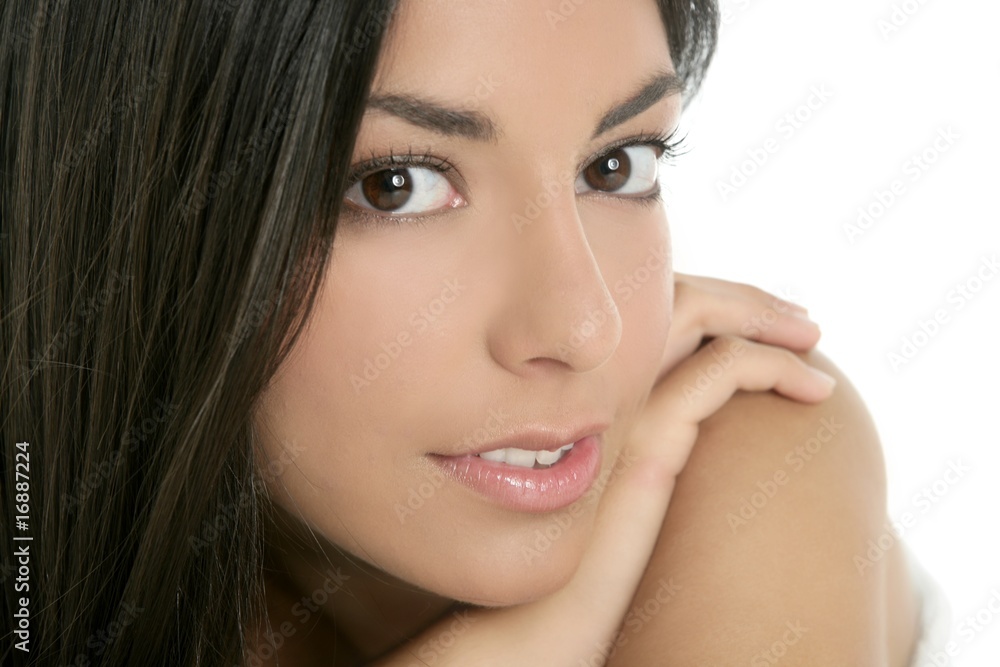 beautiful brunette indian woman closeup portrait beautiful brunette indian woman closeup portrait
