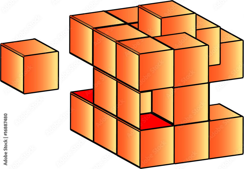 Obraz premium orange 3D vector cubes