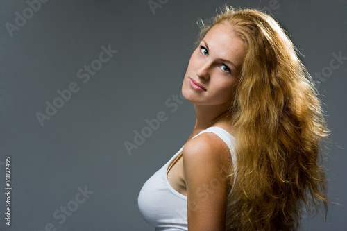 Close-up portrait of a  beautiful young lady