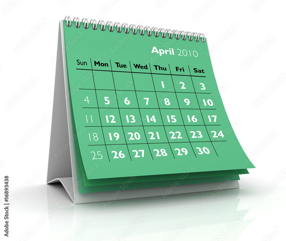 2010 calendar. April Stock Illustration | Adobe Stock