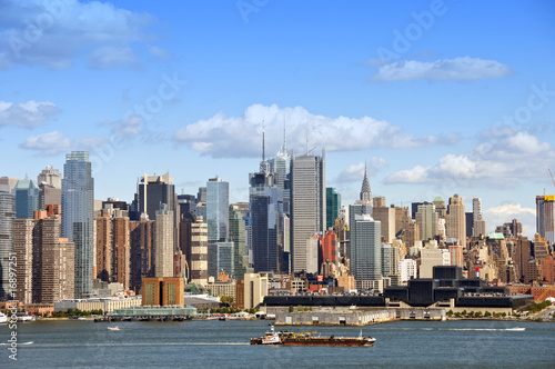 new york city over hudson with boat