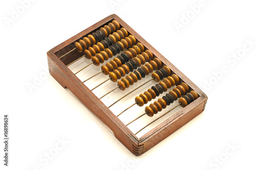 old abacus on white isolated background