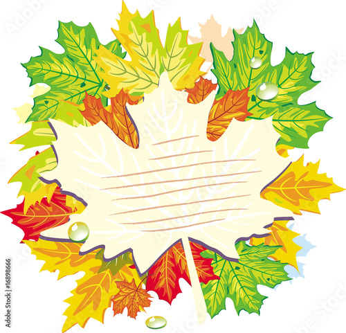 Colorful frame from maple leaves