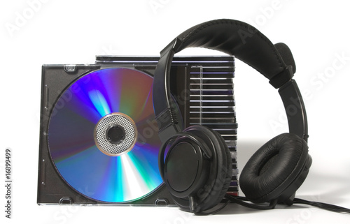 headphone and cd collection
