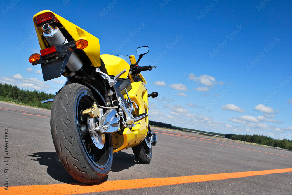 Naklejka premium Single motorcycle parking