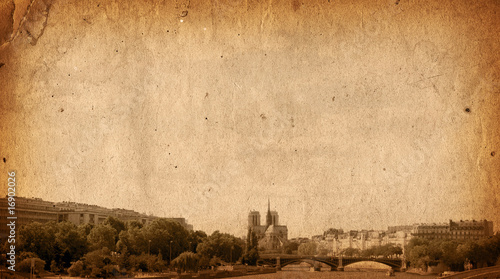 Canvas Print old-fashioned paris france -  with space for text or image