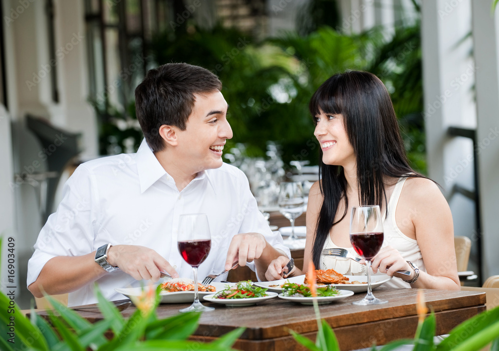 Couple Eating Outdoors Couple Eating Outdoors