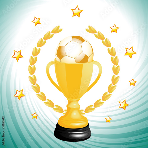 Football trophy and swirl