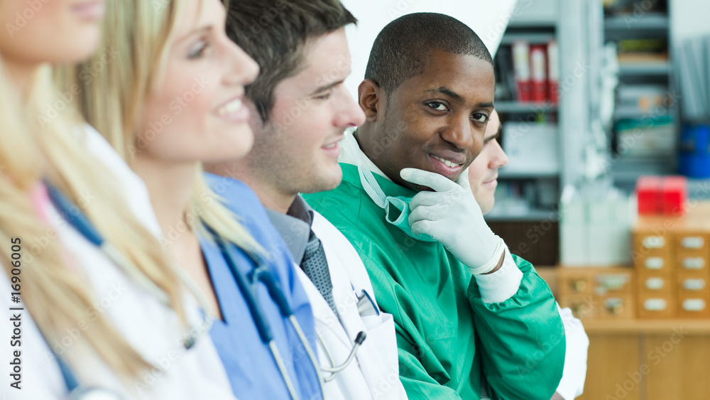 Group of doctors in the hospital Group of doctors in the hospital