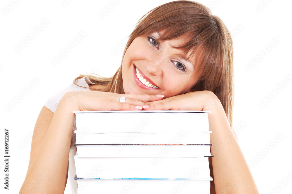 Smiling student with books Smiling student with books