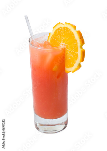 refreshing orange cocktail isolated