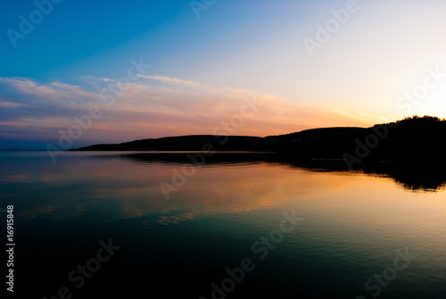 sunset at lake balaton