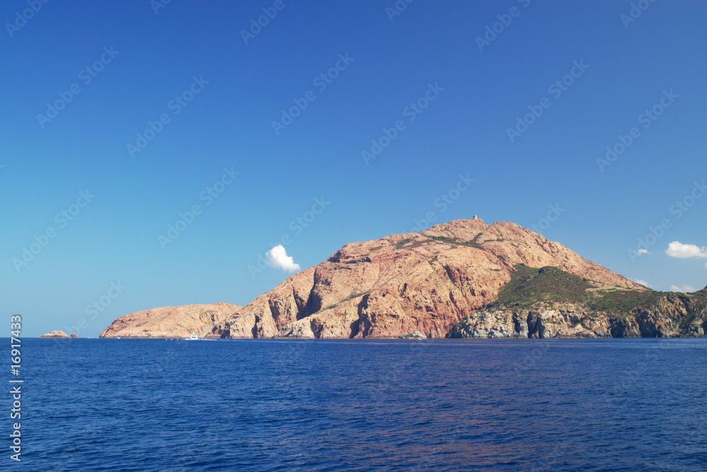 orabge cliff  of Corsica island, France