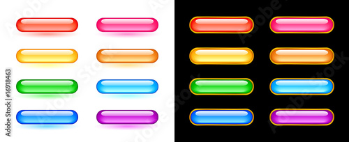 Glassy buttons set