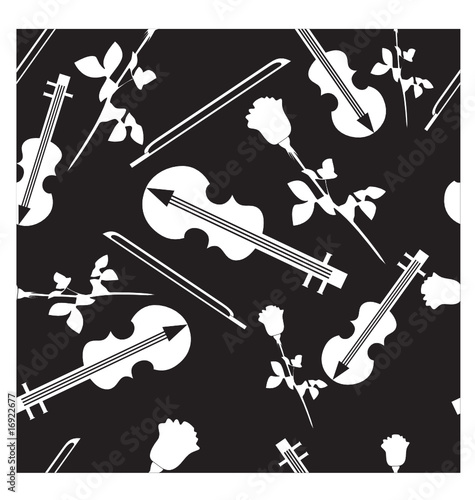 Seamless ornament with violin in color  18