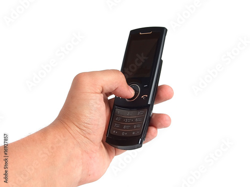 Wallpaper Mural Using the mobile phone over white Torontodigital.ca