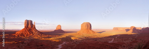 Colored Monument Valley during sunset