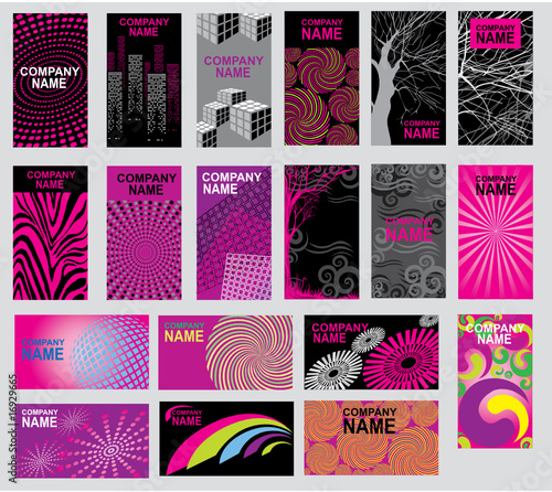 Big set of vector colorful modern business cards