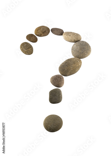 What query mark made of pebbles