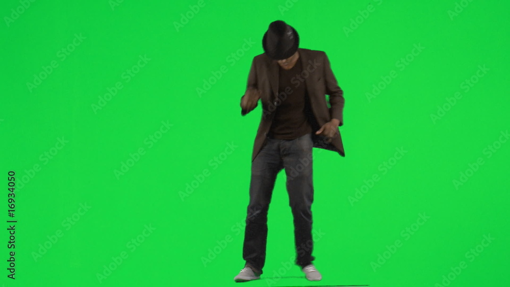 Young man with hat and dancing Young man with hat and dancing