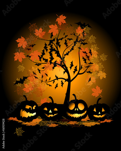 Halloween pumpkins illustration