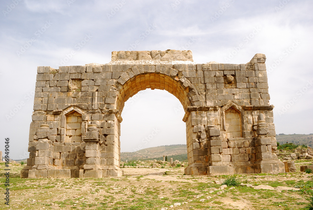 Triumphal arch, Volubilis, Morocco