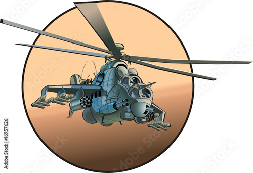 Vector cartoon helicopter