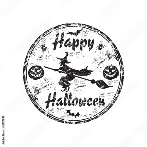 Happy Halloween grunge rubber stamp