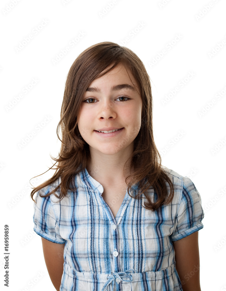 Portrait of young cheerful girl isolated on white background Portrait of young cheerful girl isolated on white background
