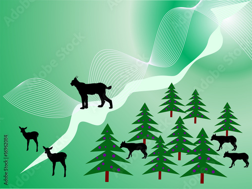 Wolf-Luchs-Rehkitz-Silhouette
