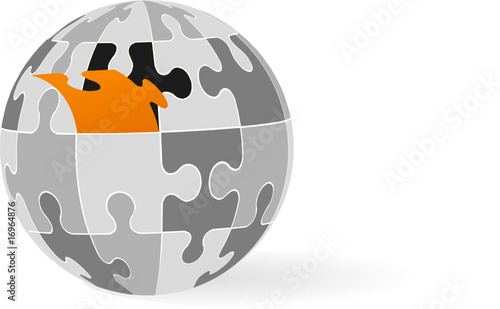 vector globe made from puzzles