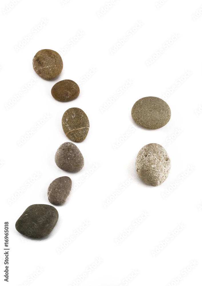 Negative sad emoticon assembled of pebble Negative sad emoticon assembled of pebble