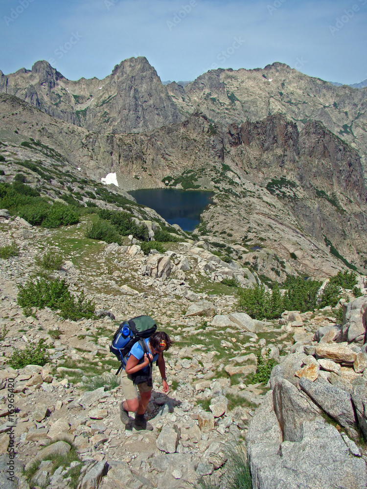 Corse, sur le GR20 : lac de Rinosu