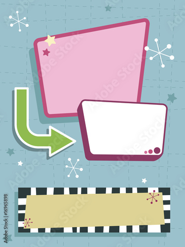 Frames and banners vector clipart retro signs with copy space on blue background