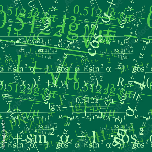 Seamlessly vector wallpaper mathematics on blackboard