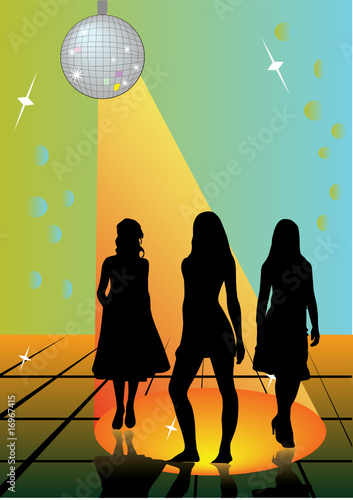 beautiful , sexy woman in disco club