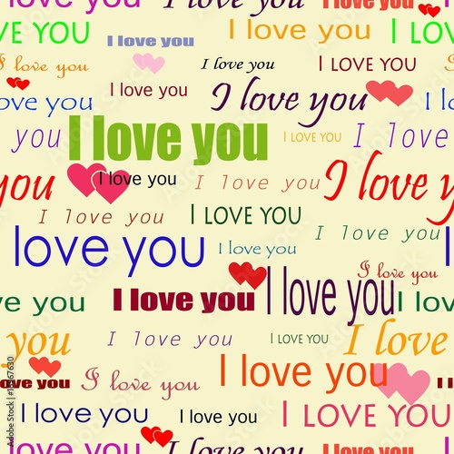 Seamlessly vector wallpaper valentine with text