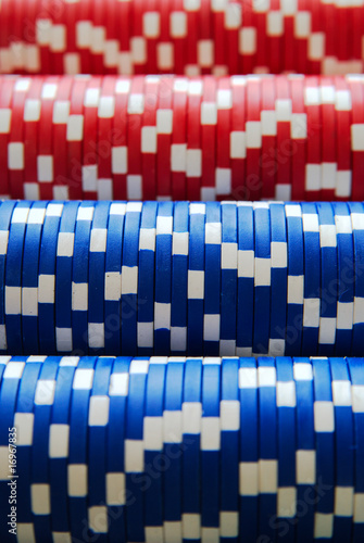 A close up on poker chips