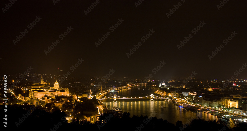 night panorama of budapest