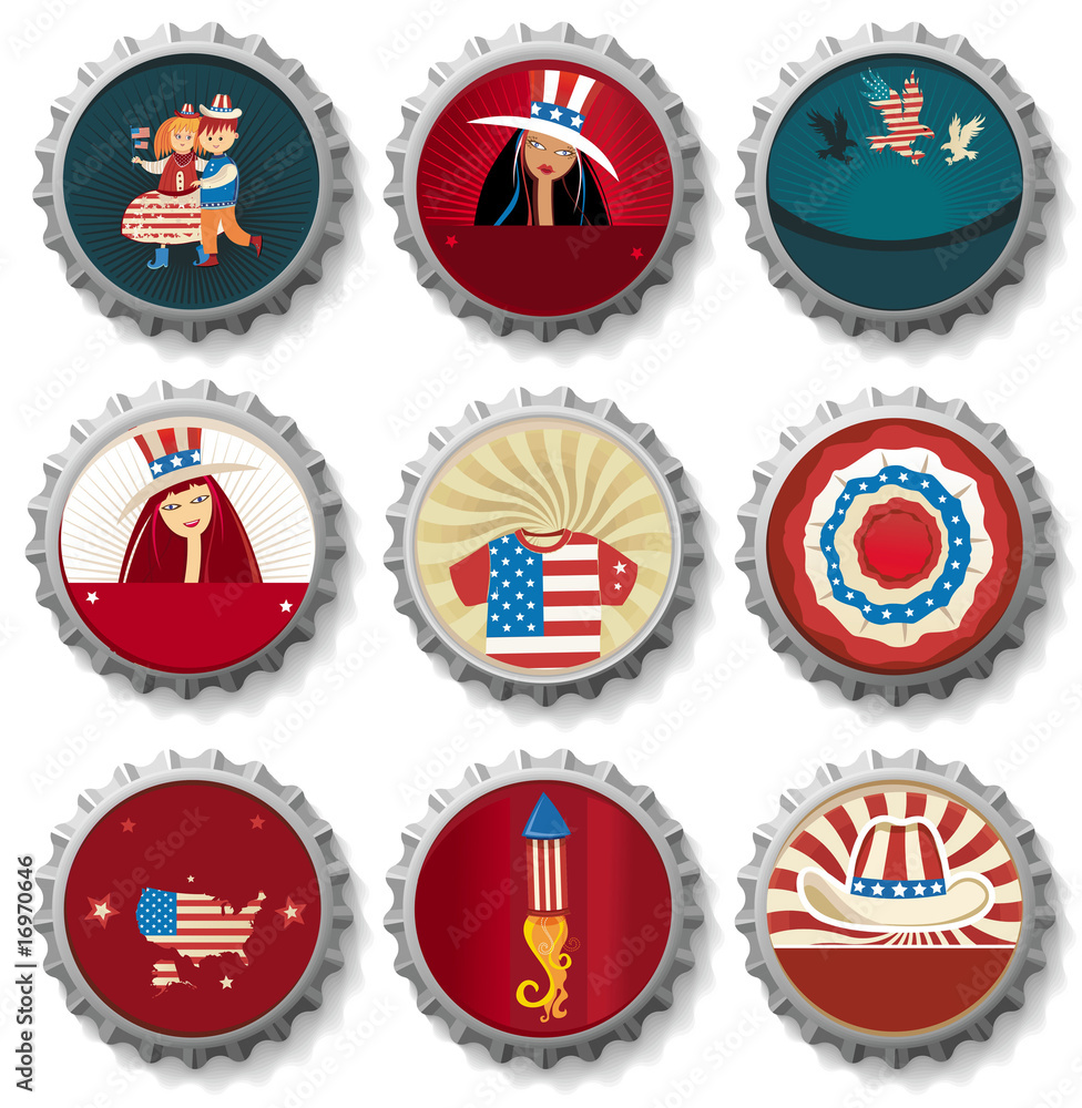Obraz premium USA bottle-caps.