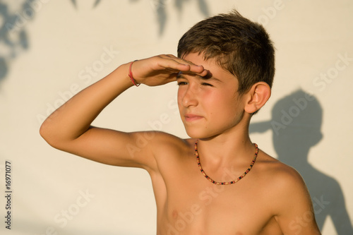Portrait of emotionally kid,