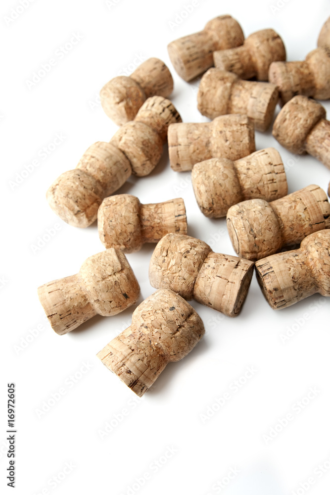 Champagne Corks Isolated on White